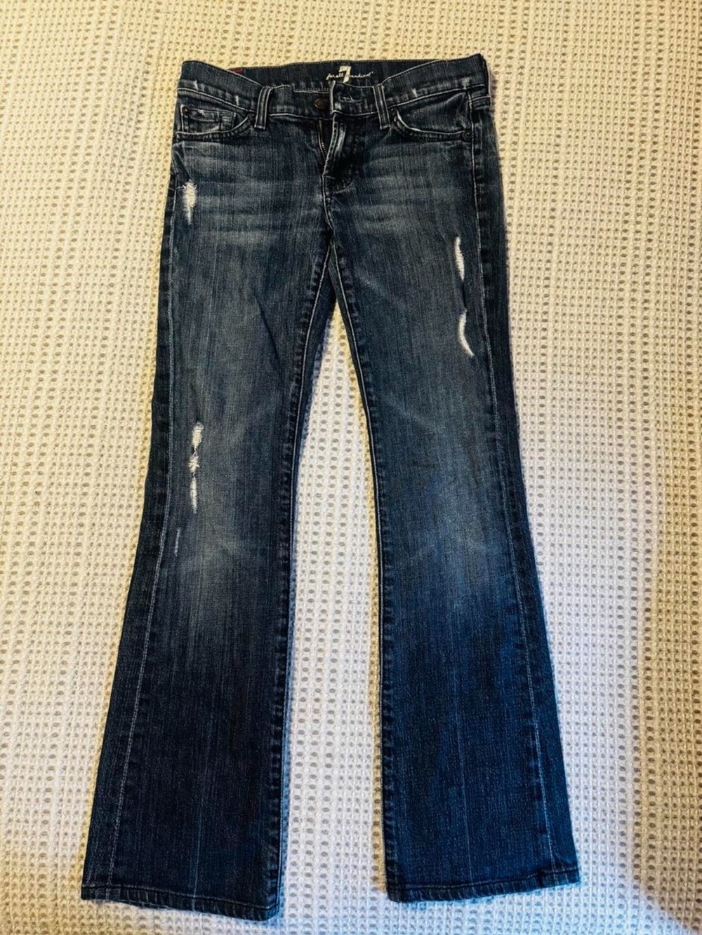 7 For All Mankind Distressed Bootcut Jeans Size 26 Y2K